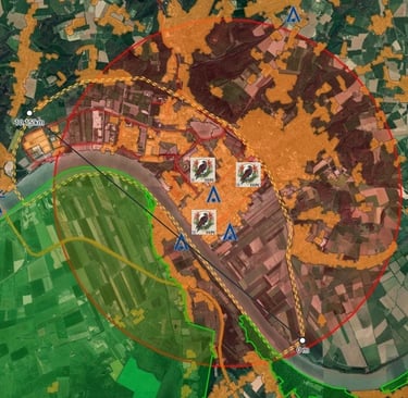 Carte de vol et d'implantation