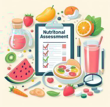 Des aliments et un formulaire MNA