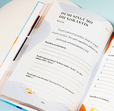 Didysis dėmesingumo dienoraštis padedantis ugdytisavireflekcijos praktikas