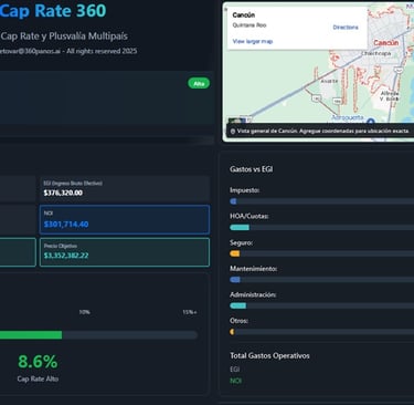Análisis de Cap Rate 8.6% y Plusvalía con Cap Rate 360 App en Cancún