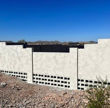 Drain Blocks in Ravine Stucco and Painted