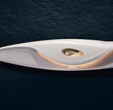Oceanco Lily 101m superyacht — sustainable wellness retreat inspired by a water lily.