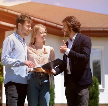 asesor agente inmobiliario vende propiedades