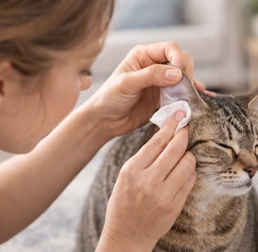 Cleans cat's eye and ear with JJJee® Total Pet Care