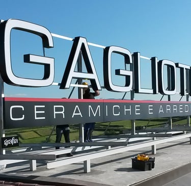 insegna tetto, scatolata 
