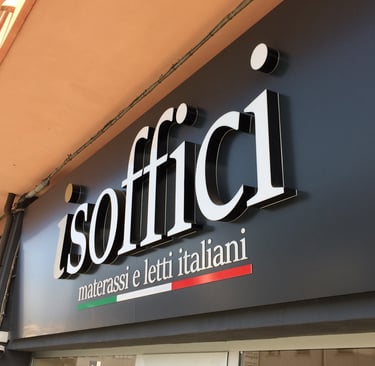 insegna con testo in 3D