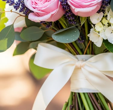 close up of wedding flower bouquet