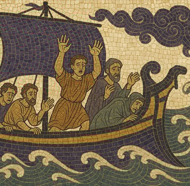 Acts 27 maritime journey involving Julius and Paul. 
