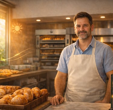 Padeiro sustentável em sua loja moderna