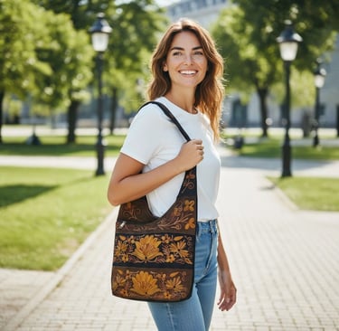 suede embroidered hobo bag