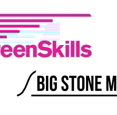 the screenskills logo and the big stone media logo