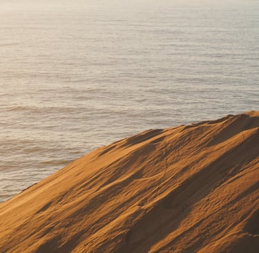 moroccan sanddunes over ocean 