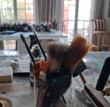 intérieur de l'atelier a port-grimaud