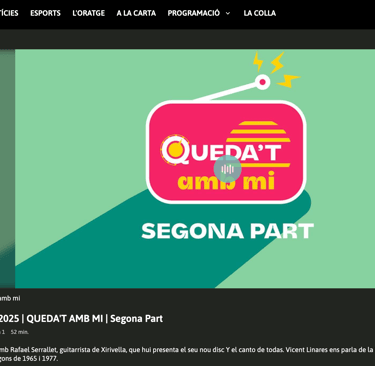 Portada del programa Quedat amb mi de À Punt Radio