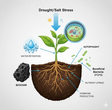 Conceptual infographic: Show a plant with its roots in the soil.