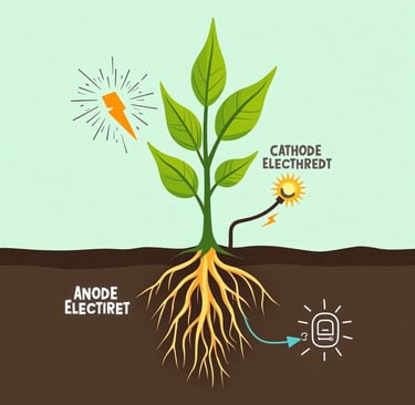 Conceptual illustration: A vibrant, healthy plant growing in soil. Clearly show roots extending into