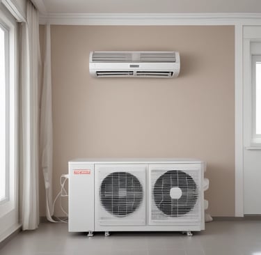 Installation de système de climatisation moderne dans salon