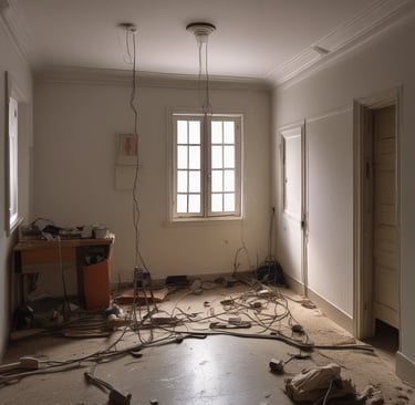 Installation électrique et plomberie moderne dans bâtiment résidentiel