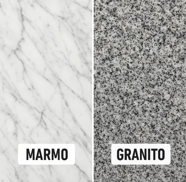 marmo a sinistra e granito a destra