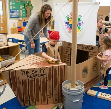 build a pirate ship with cardboard boxes