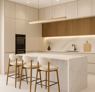 New build. Finishing. Contemporary Interior Design.