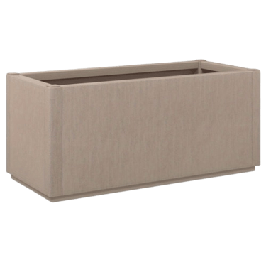 a wooden box with a planter in it