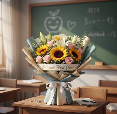 karangan bunga Hari Guru Malang