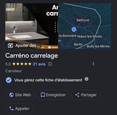 Carréno Google Business Profile - Carreleur Béthune