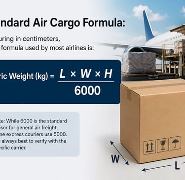 ONS Standard Air Cargo Formula Volumetric Weight