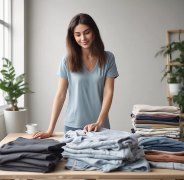 A vibrant image of laundry detergent bottles in blue and orange colors.