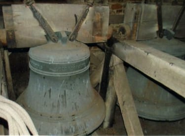 Bells in frame before removal