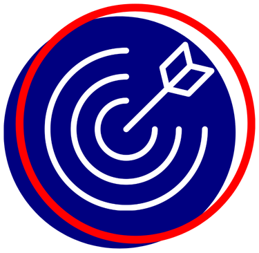 Mission Statement - Blue and Red Circle with Arrow
