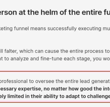 Screenshot from the article, "Martal Group for lead generation? What high volume really means"