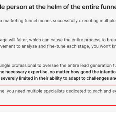 Screenshot from the article, "Martal Group for lead generation? What high volume really means"