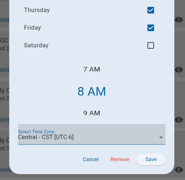 Same tab but farther down and allows you to create times for your alerts.