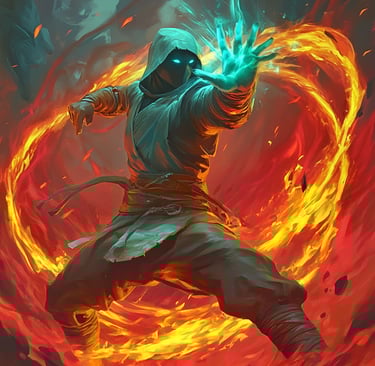 Immagine guerriero elemento fuoco