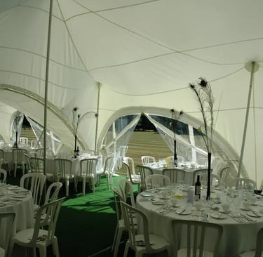 Round marquee hire tables