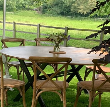 Solid oak round tables