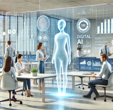 a man and woman in a conference room