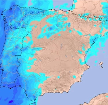 a map of the SPAIN country for the weather in semana santa