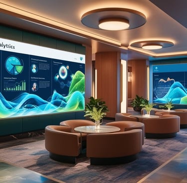 a large screen screen in a large room
