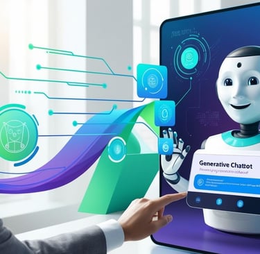 Interfaz de chatbot impulsada por IA generativa, demostrando el poder del marketing conversacional