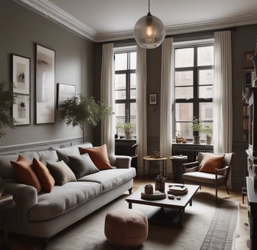 A collection of artisan candles with dried flowers and herbs embedded in the wax is arranged on a wooden surface. The candles vary in size, with some in glass containers. The dried flowers include lavender and rose petals, adding a rustic and handmade aesthetic. Soft lighting enhances the warm and cozy atmosphere.