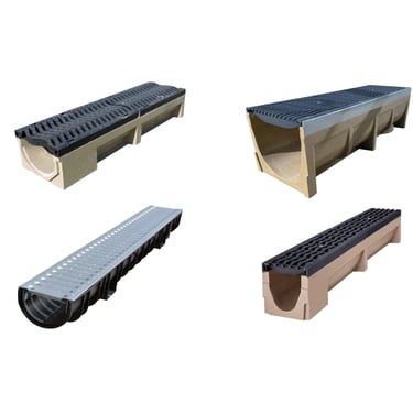 Caniveaux béton et plastique pour drainage efficace ; magasin matériaux dans l’Oise