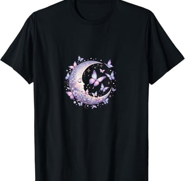 Crescent moon with butterflies and a beautiful lavender color