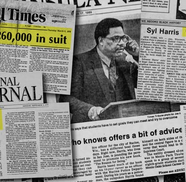 A collection of newspaper articles detailing the Harris v. Harvey 1979 case