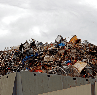 a pile of metal and metal scrap materials
