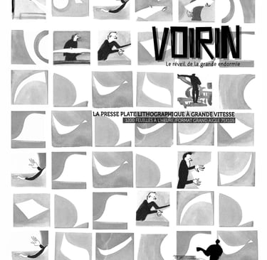 affiche-dessin- étapes d'impression en lithographie-affiches personnalisée illustration-reportage