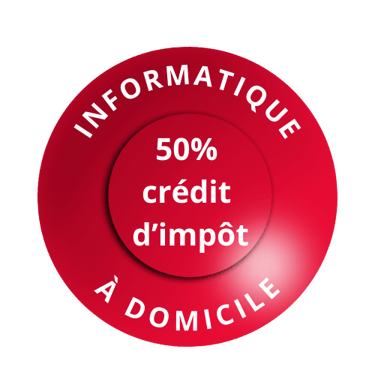 logo 50% crédit impot pour informatique à domicile