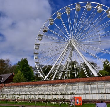 The Giant Ferris Wheel in the formal gardens at Tatton Park, Cheshire